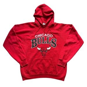 Chicago Bulls Vintage 90s NBA Fruit Of The Loom Red Basketball Hoodie Size XL